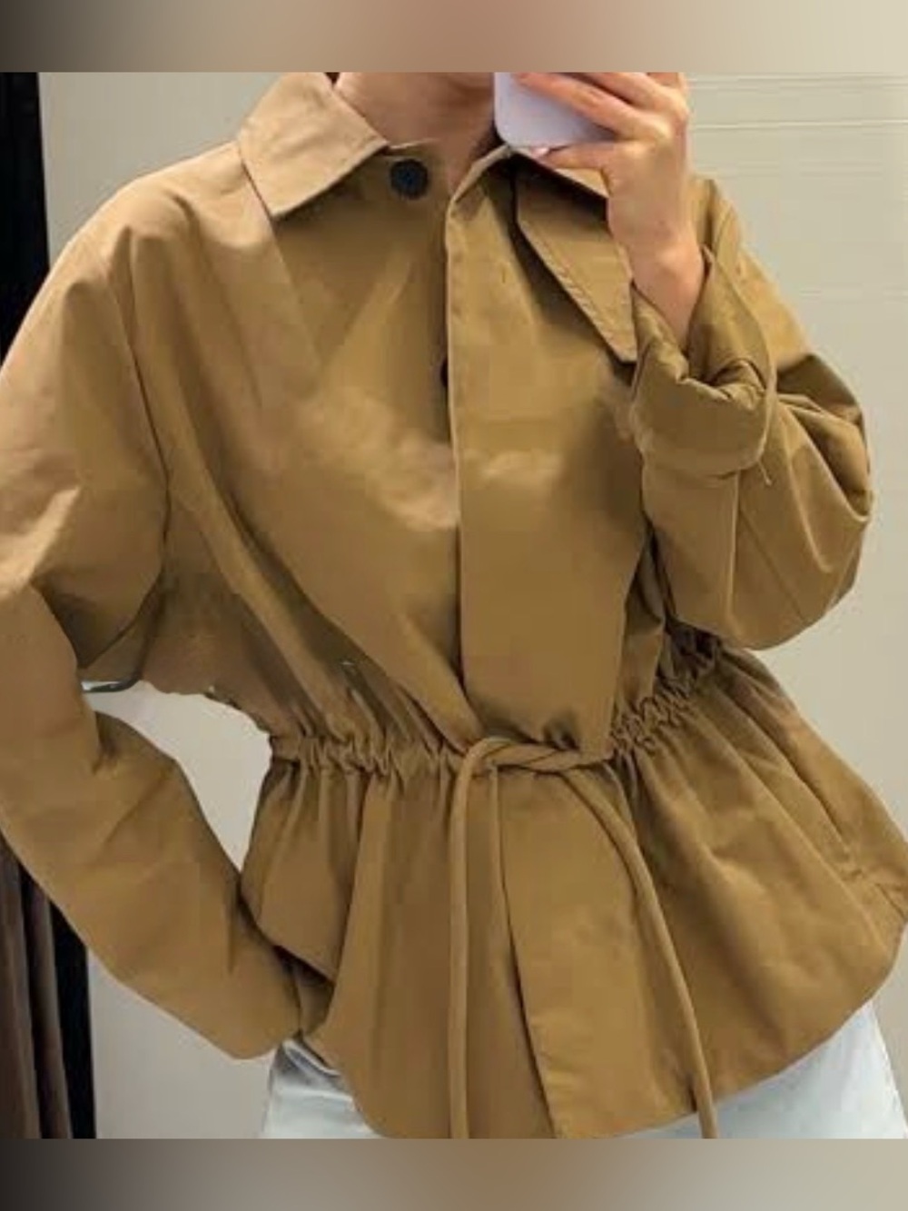 Zara short parka with adjustable waist